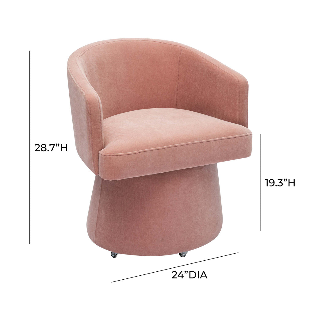 Kristen Upcycled Contract-Grade Chenille Rolling Desk Chair