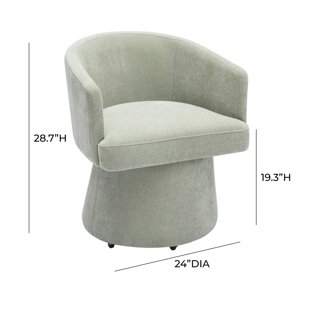Kristen Upcycled Contract-Grade Chenille Rolling Desk Chair
