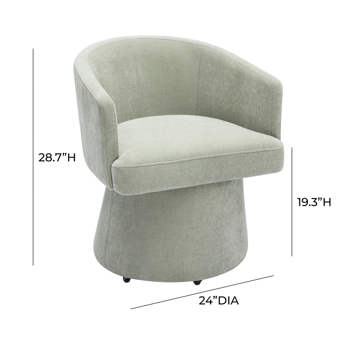 Kristen Upcycled Contract-Grade Chenille Rolling Desk Chair