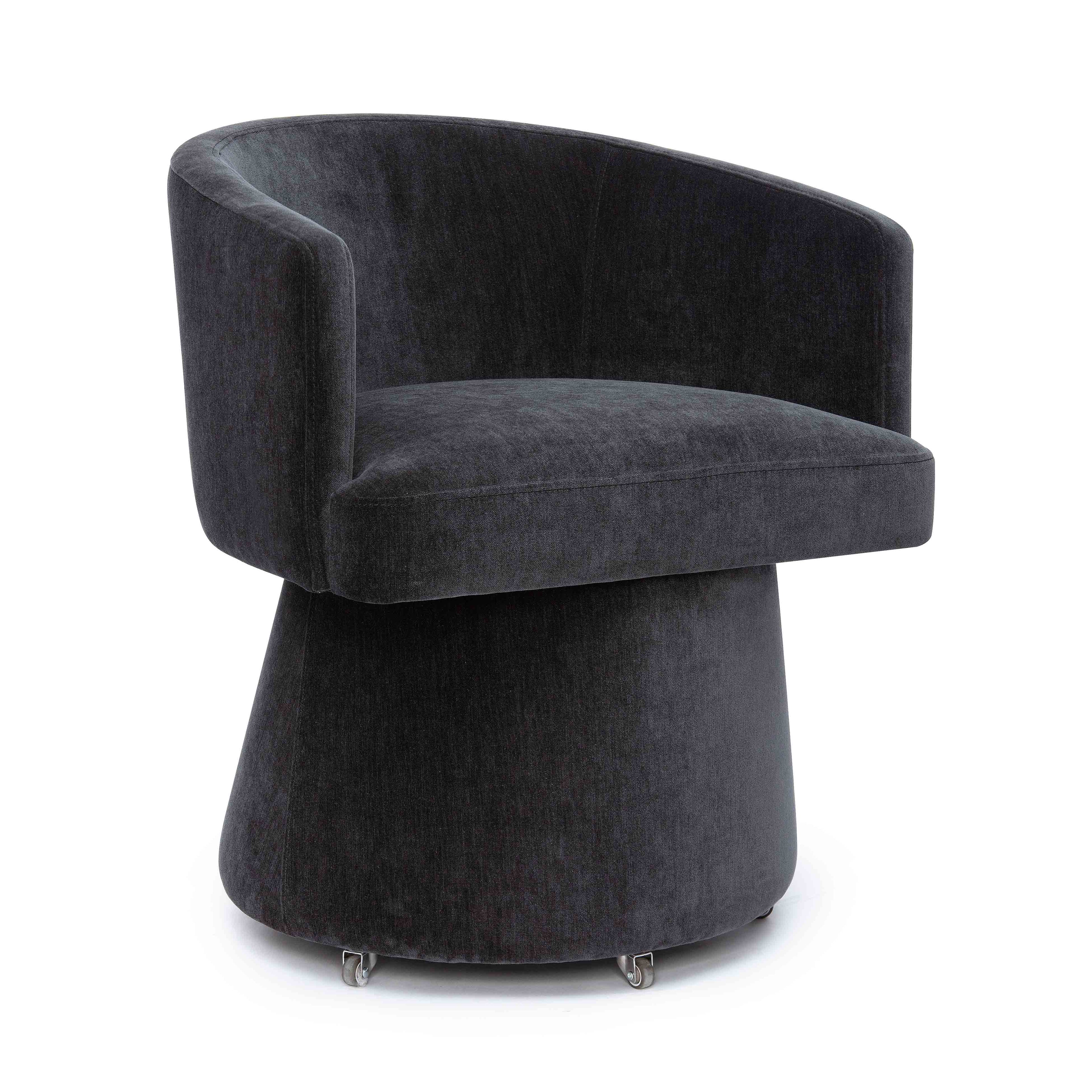 Kristen Upcycled Contract-Grade Chenille Rolling Desk Chair