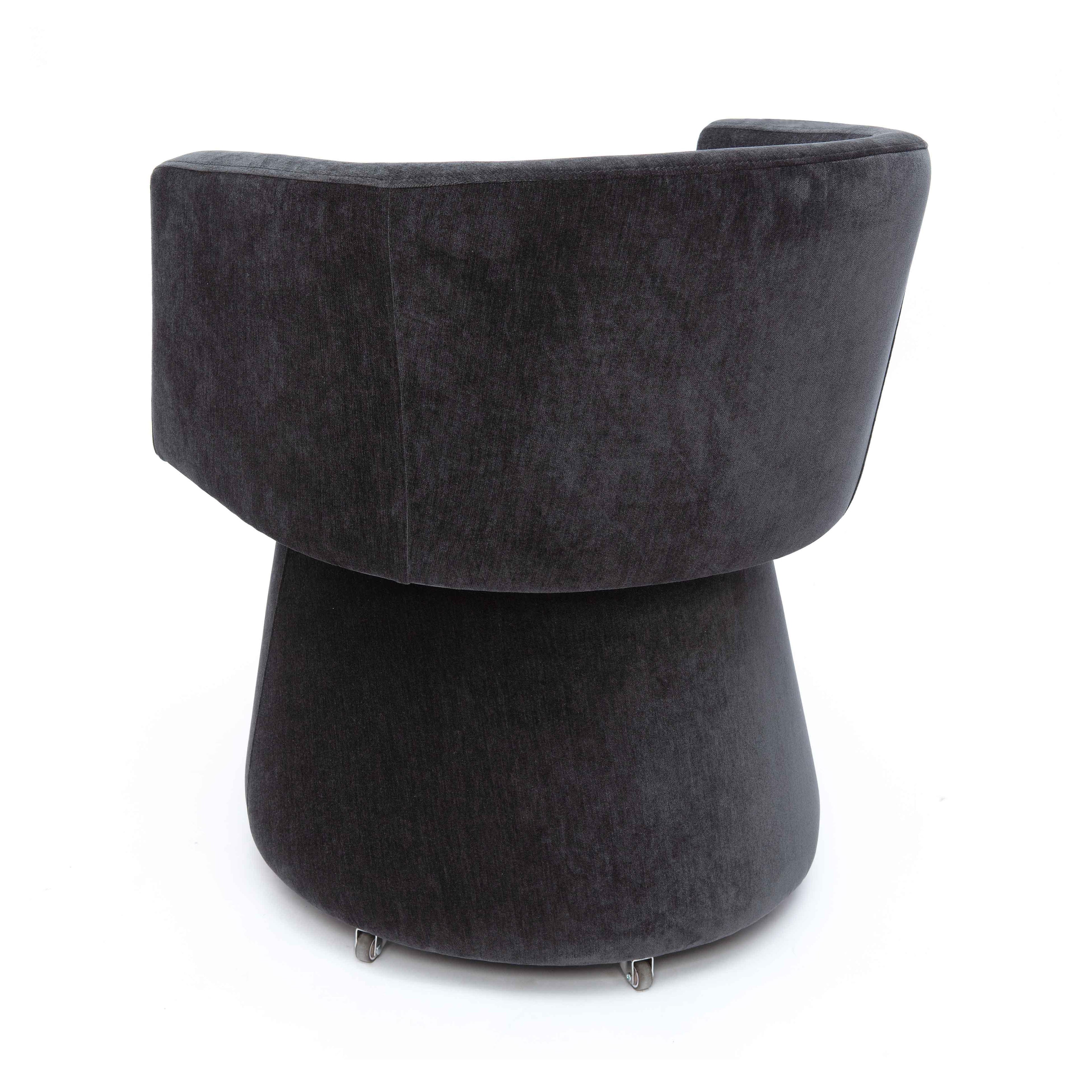 Kristen Upcycled Contract-Grade Chenille Rolling Desk Chair