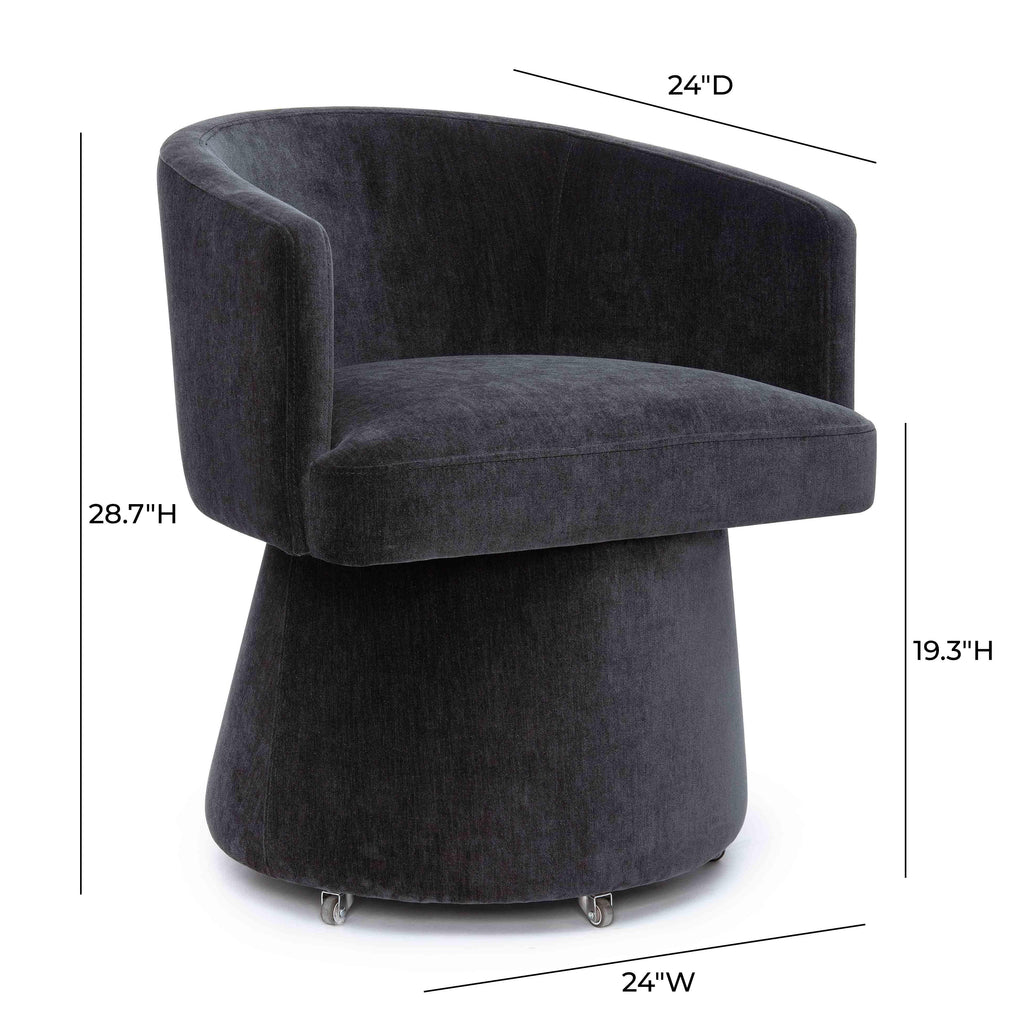 Kristen Upcycled Contract-Grade Chenille Rolling Desk Chair