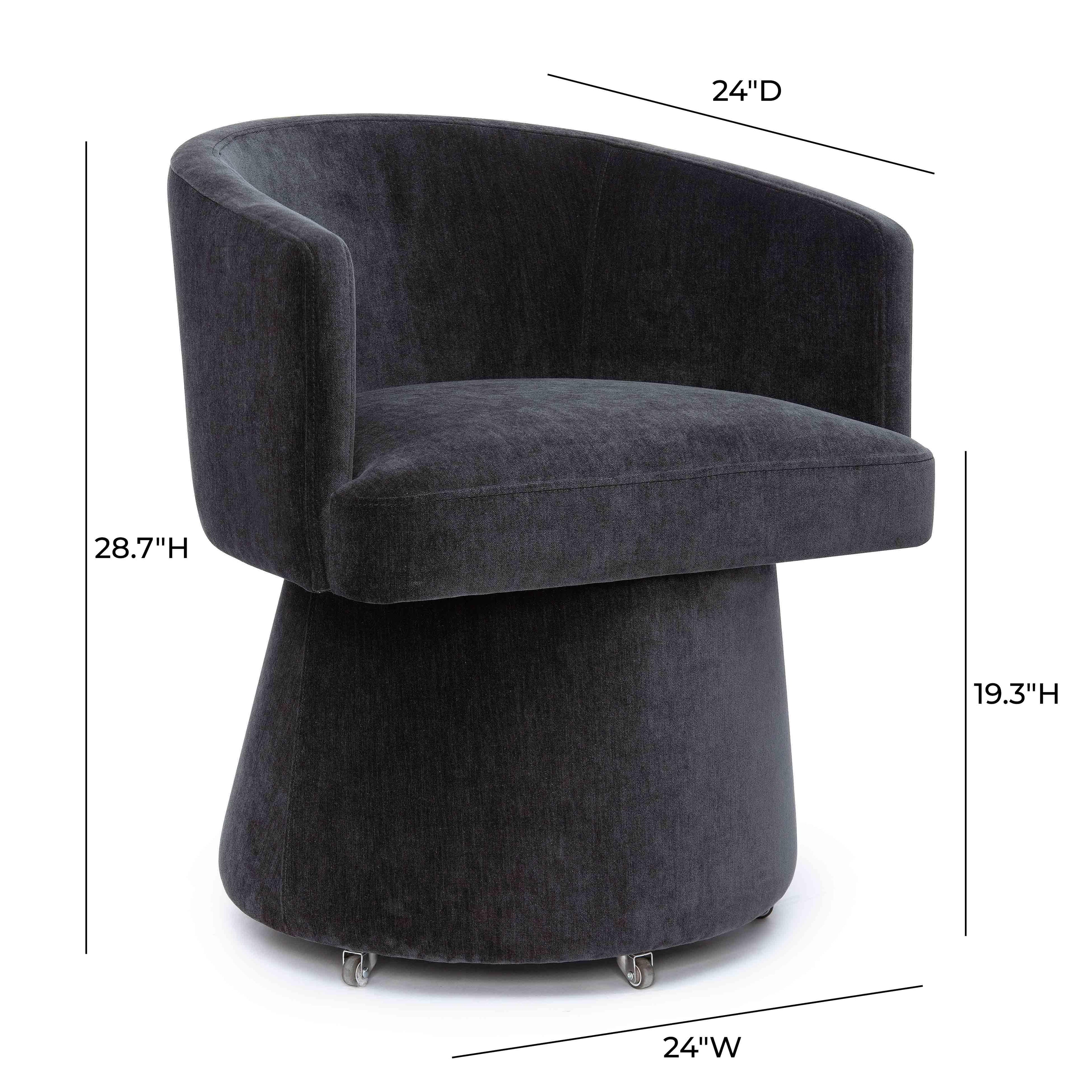 Kristen Upcycled Contract-Grade Chenille Rolling Desk Chair
