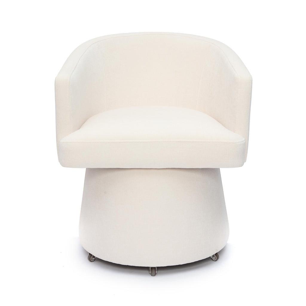 Kristen Upcycled Contract-Grade Chenille Rolling Desk Chair