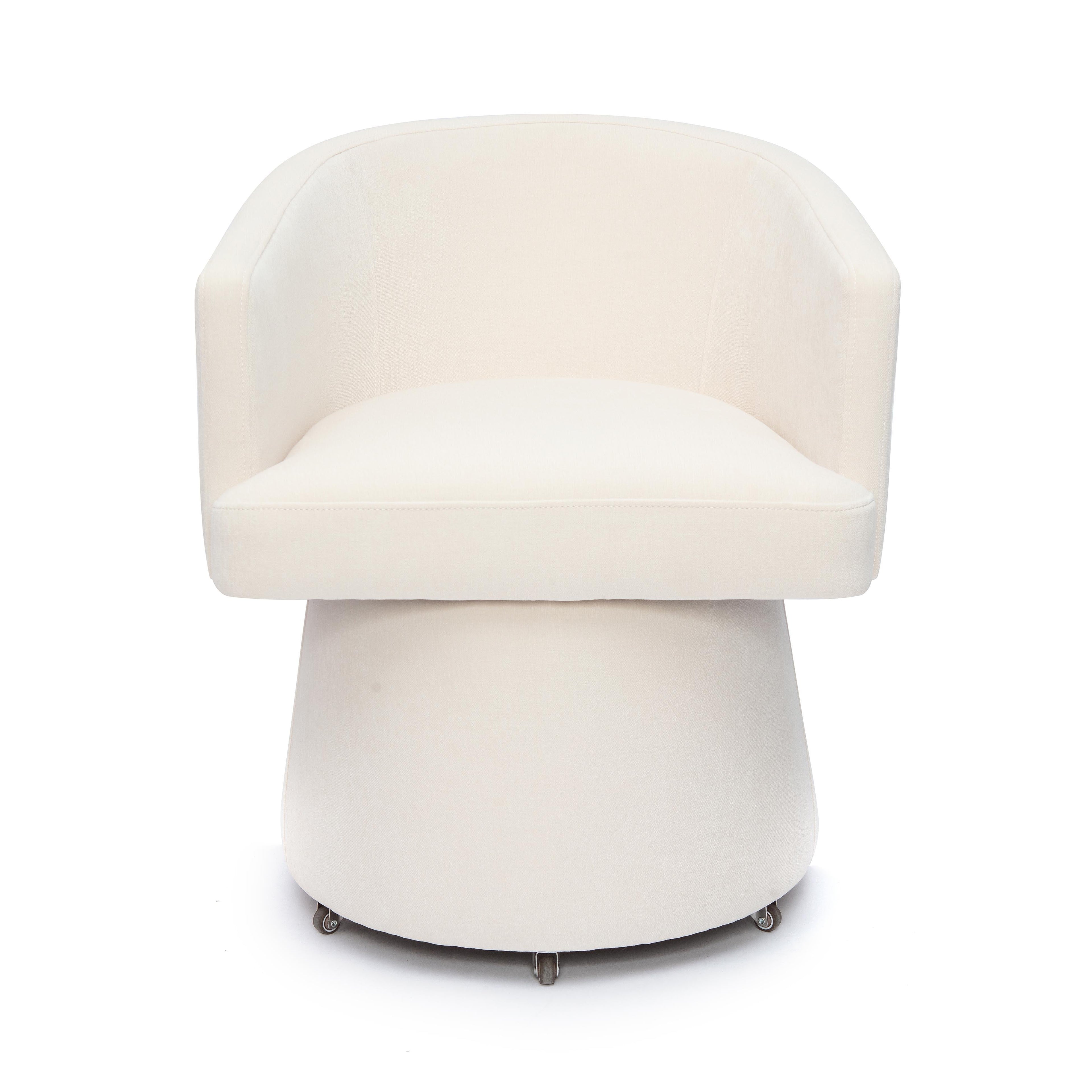 Kristen Upcycled Contract-Grade Chenille Rolling Desk Chair