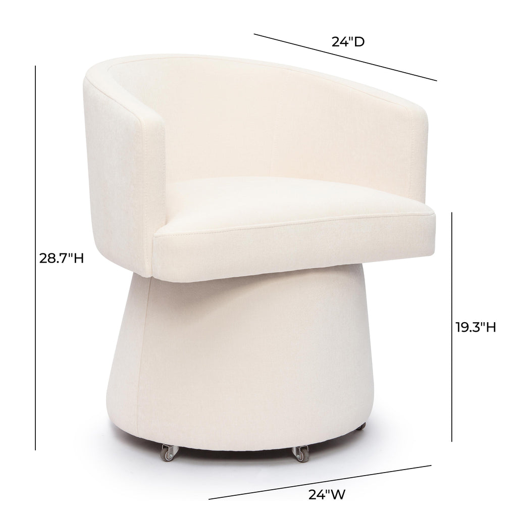 Kristen Upcycled Contract-Grade Chenille Rolling Desk Chair