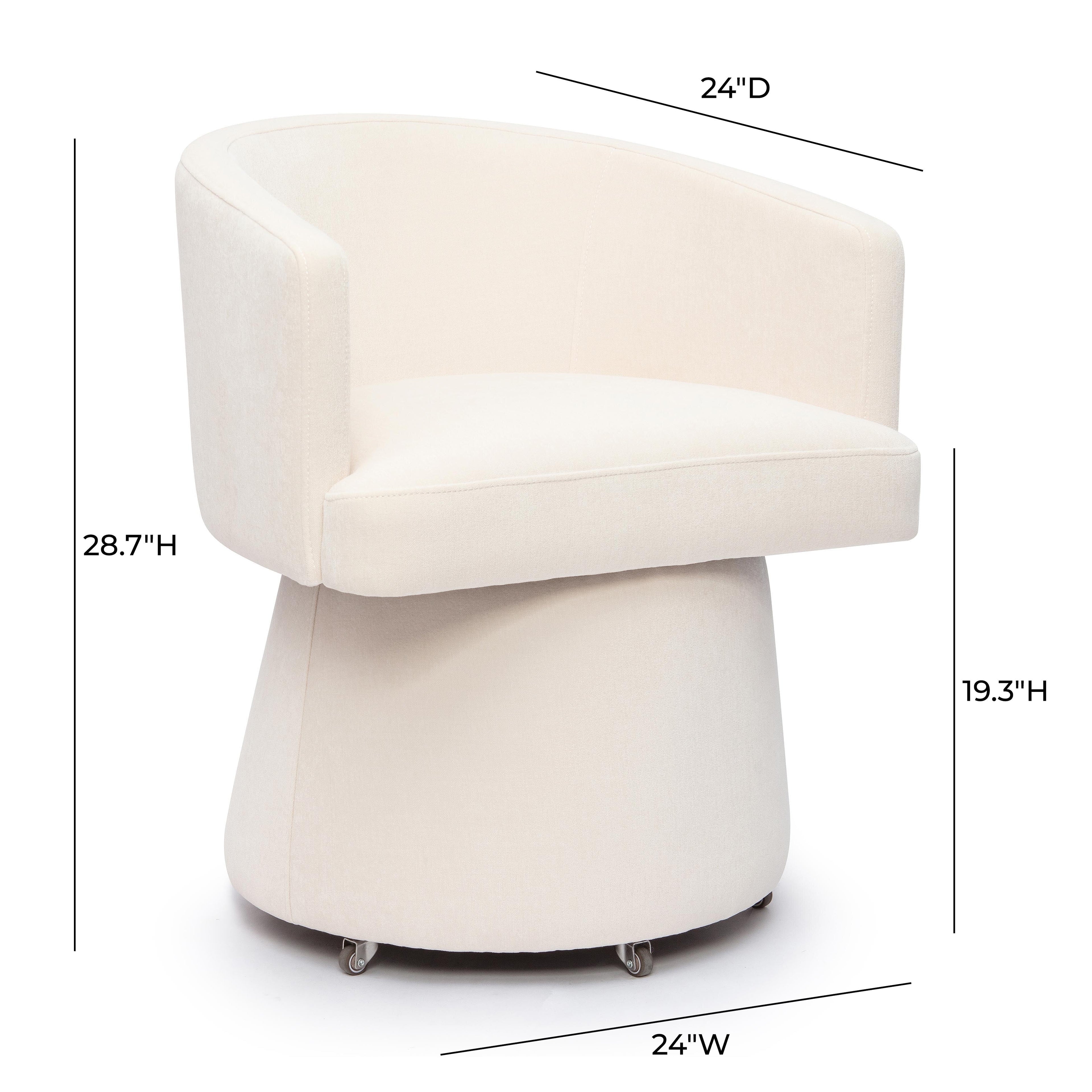 Kristen Upcycled Contract-Grade Chenille Rolling Desk Chair