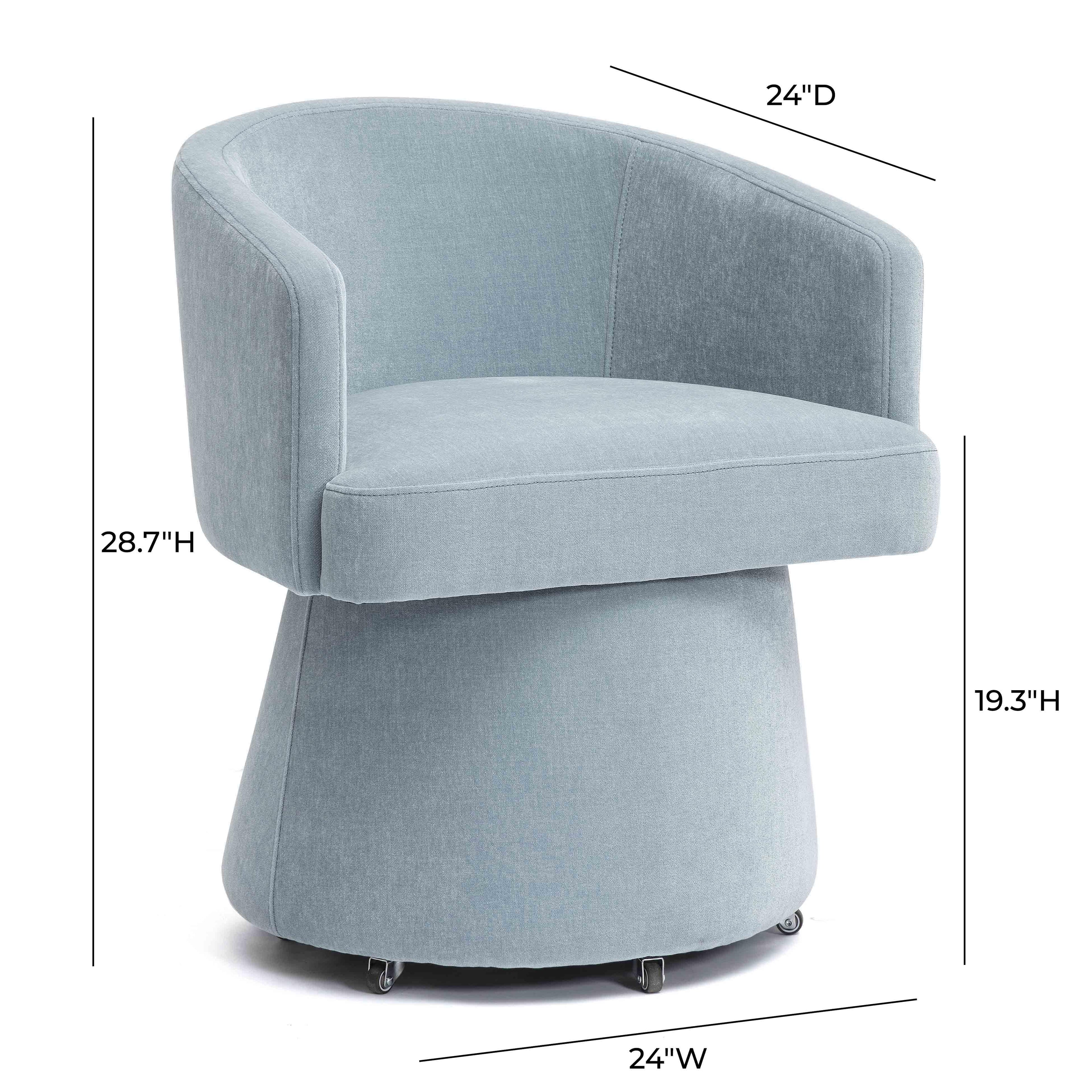 Kristen Upcycled Contract-Grade Chenille Rolling Desk Chair