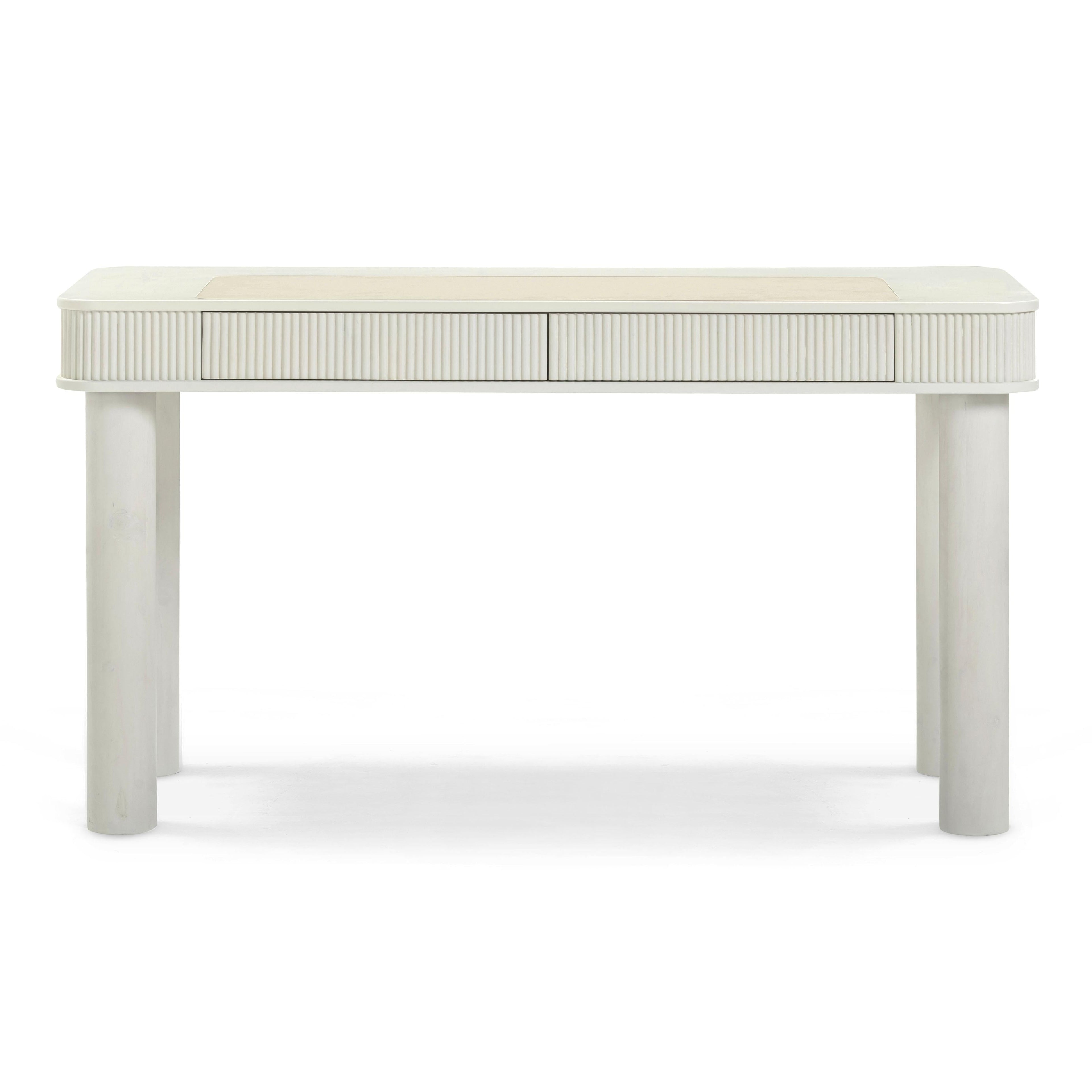 Sarah 55" Cream 2-Drawer Executive Work Desk