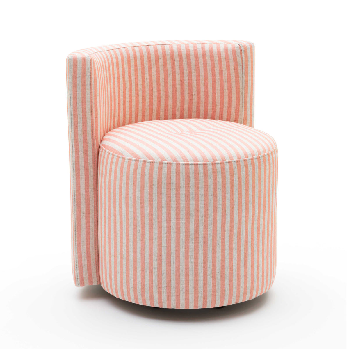 Alyssa Striped Performance Linen Rolling Desk Chair — Pink null