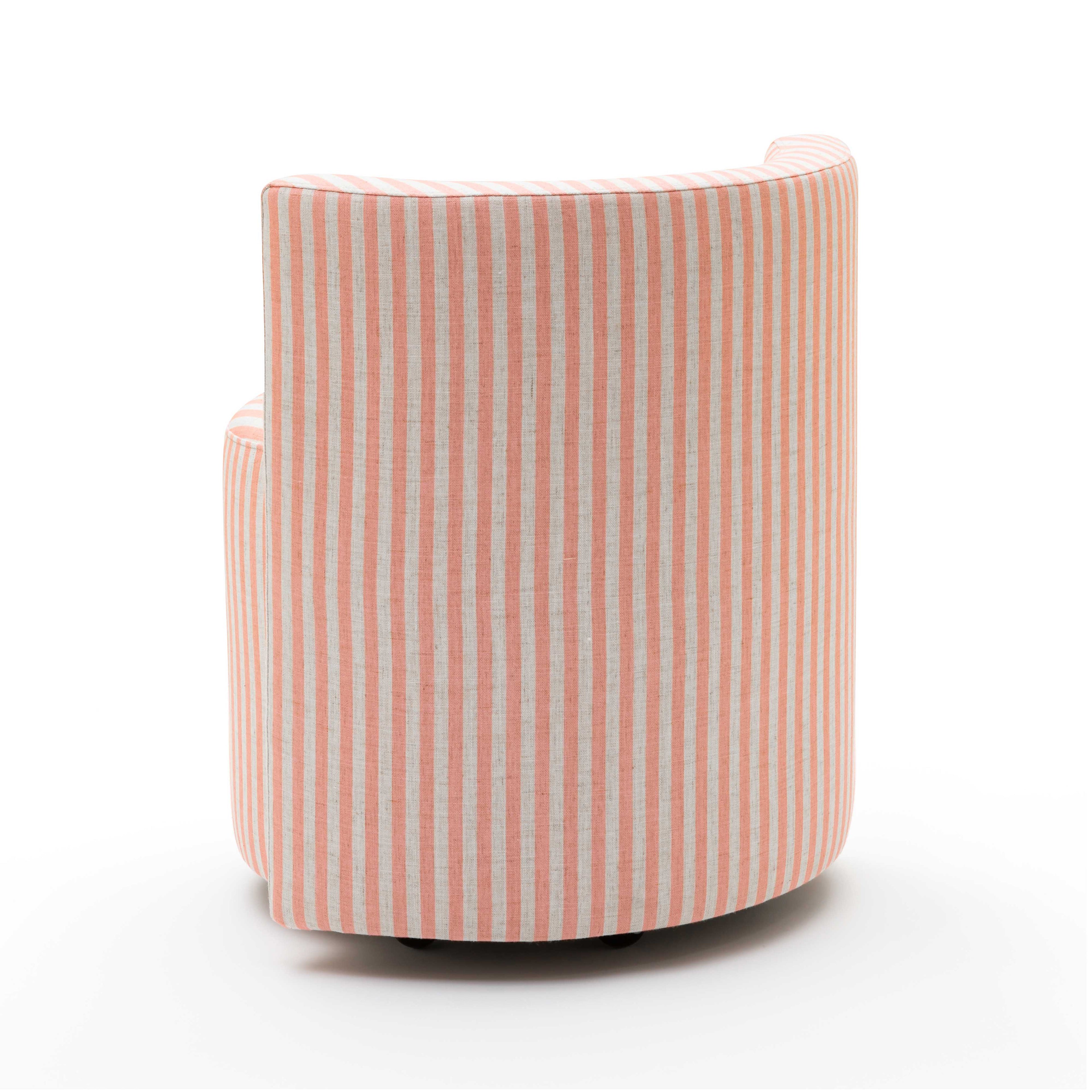 Alyssa Striped Performance Linen Rolling Desk Chair