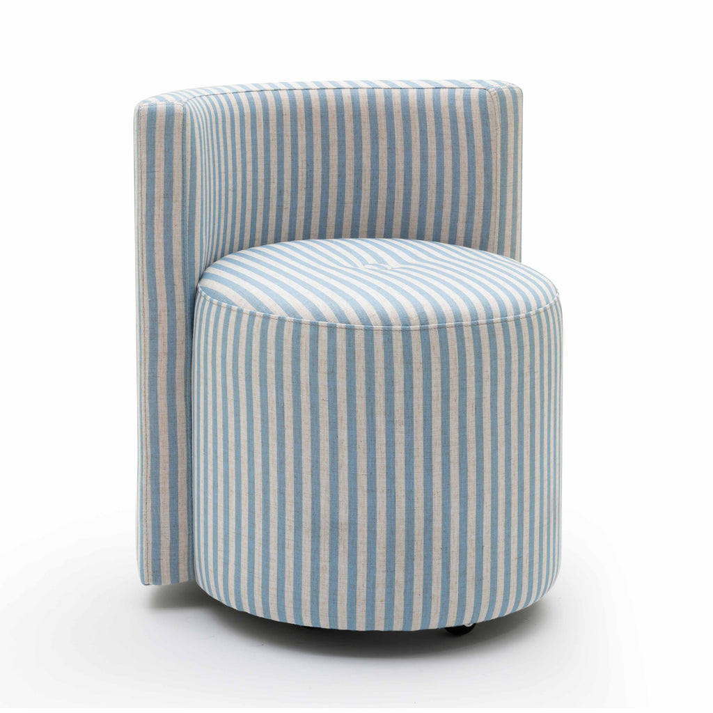 Alyssa Striped Performance Linen Rolling Desk Chair