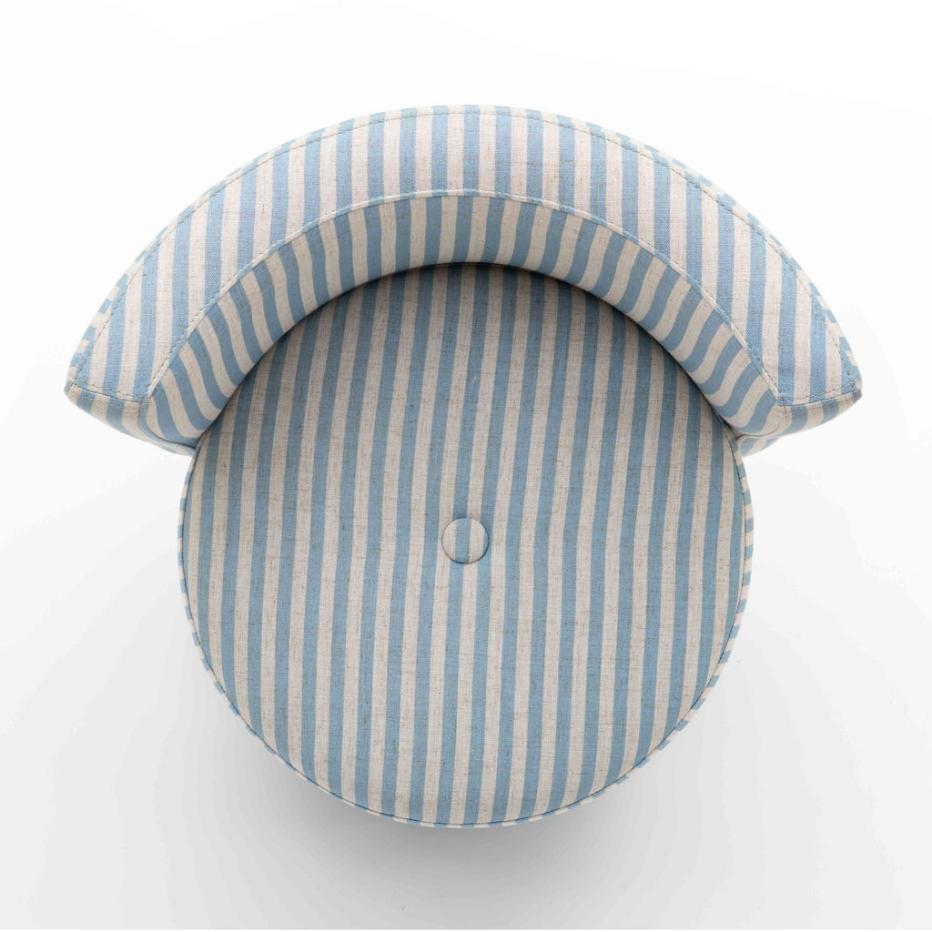 Alyssa Striped Performance Linen Rolling Desk Chair