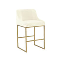 Lisa Pleated Performance Velvet Counter Stool