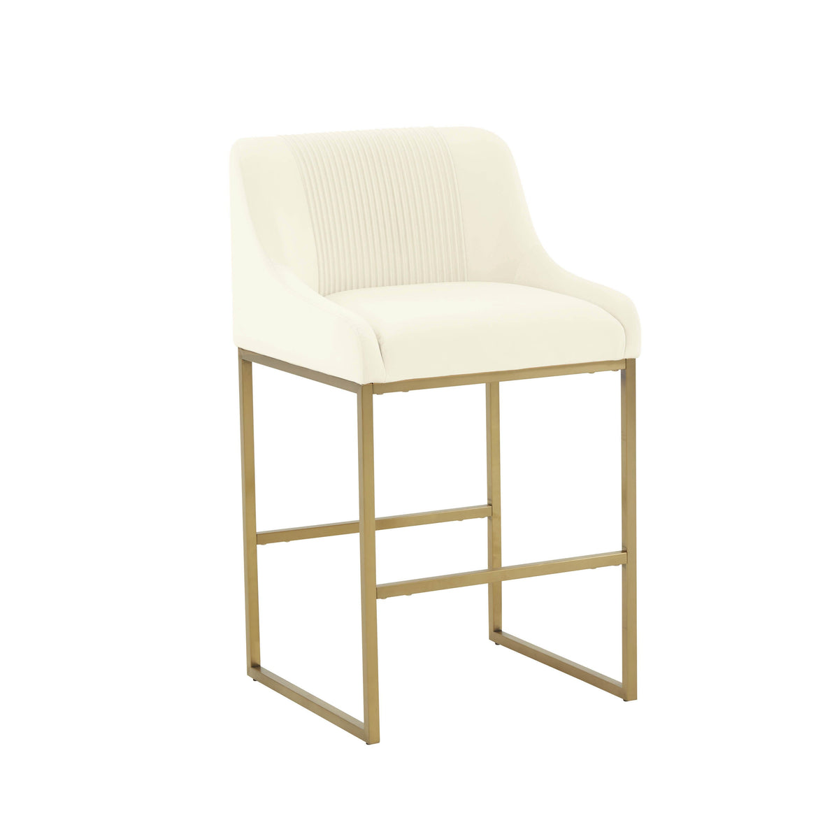 Lisa Pleated Performance Velvet Counter Stool