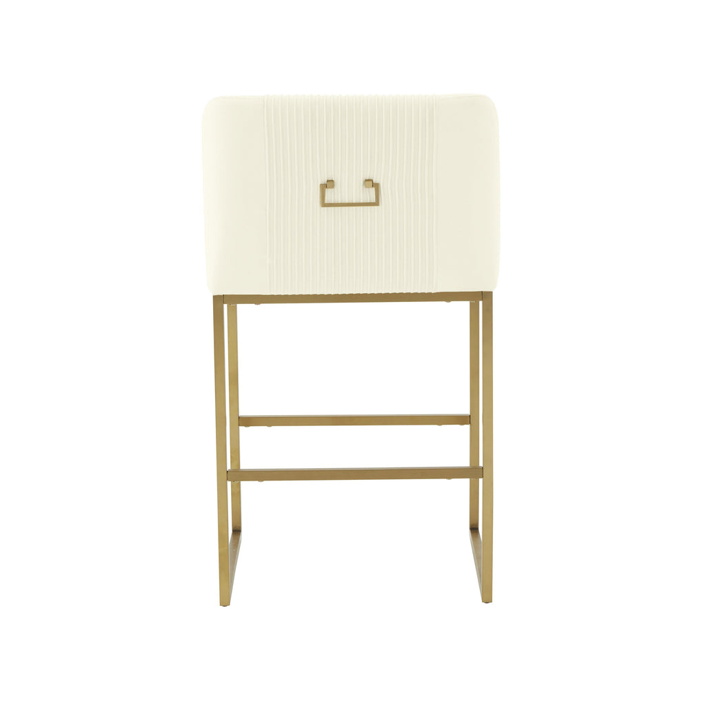 Lisa Pleated Performance Velvet Counter Stool