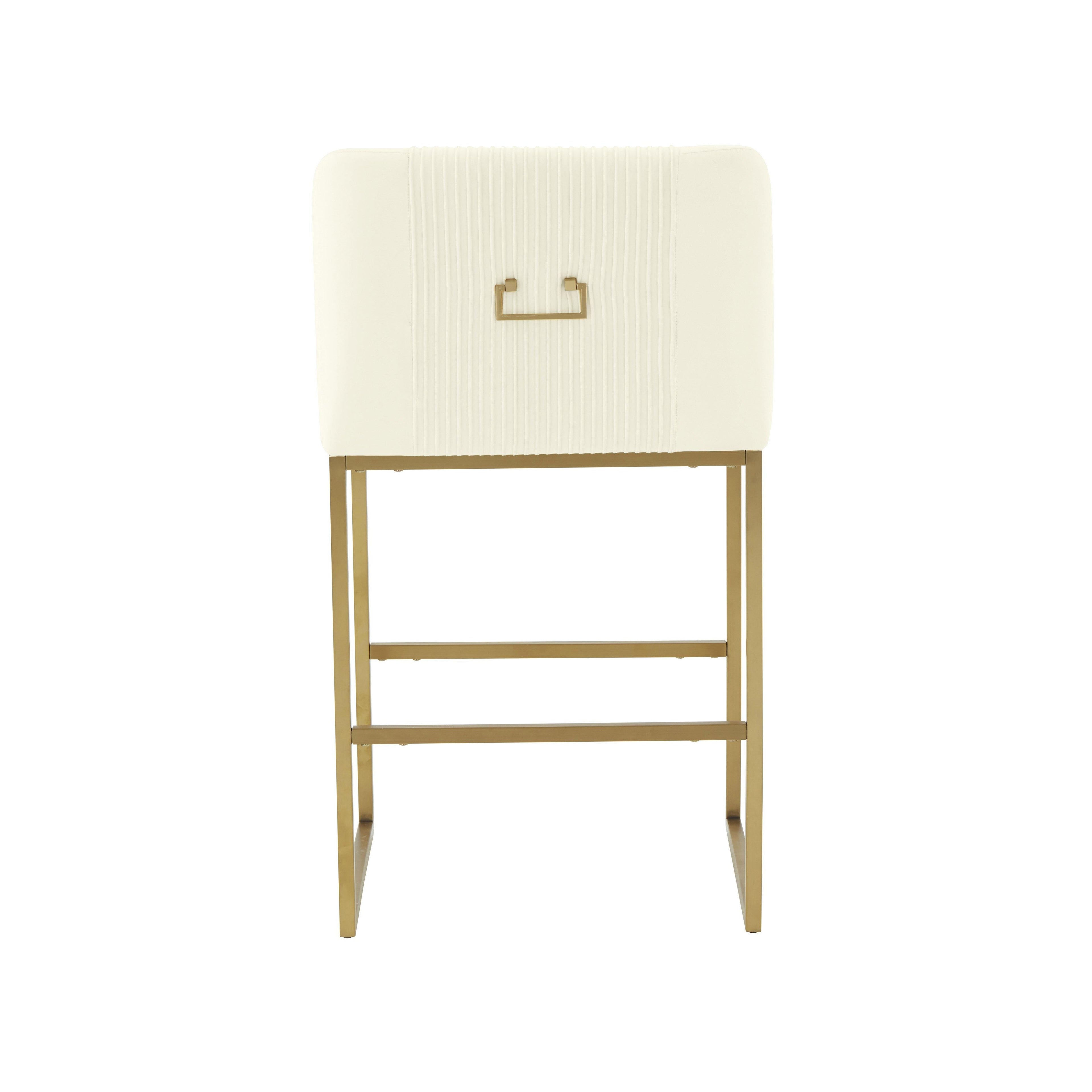 Lisa Pleated Performance Velvet Counter Stool
