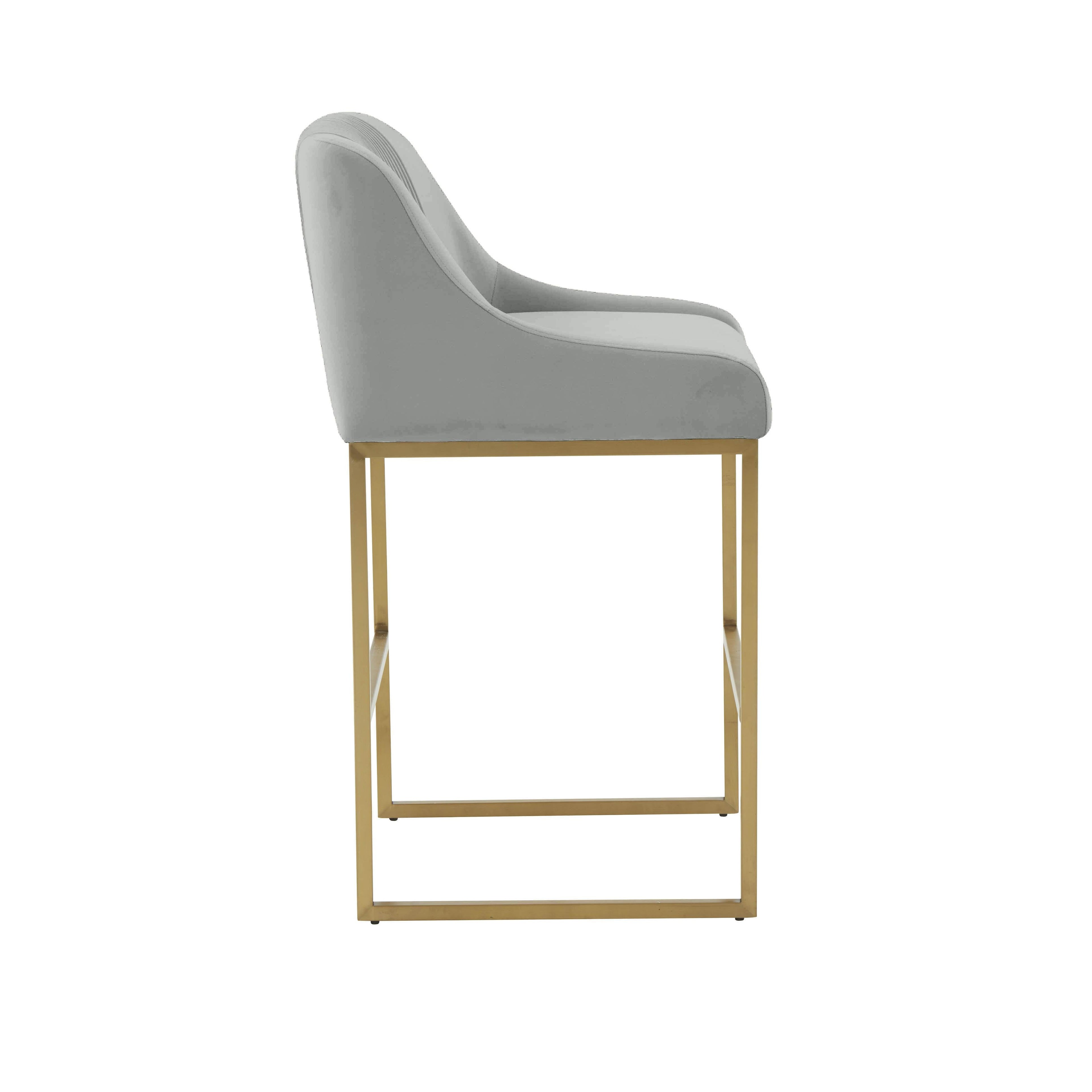 Lisa Pleated Performance Velvet Counter Stool