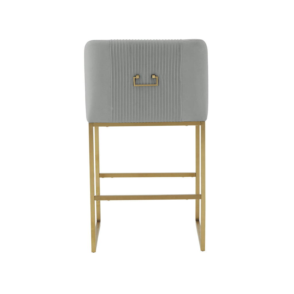 Lisa Pleated Performance Velvet Counter Stool