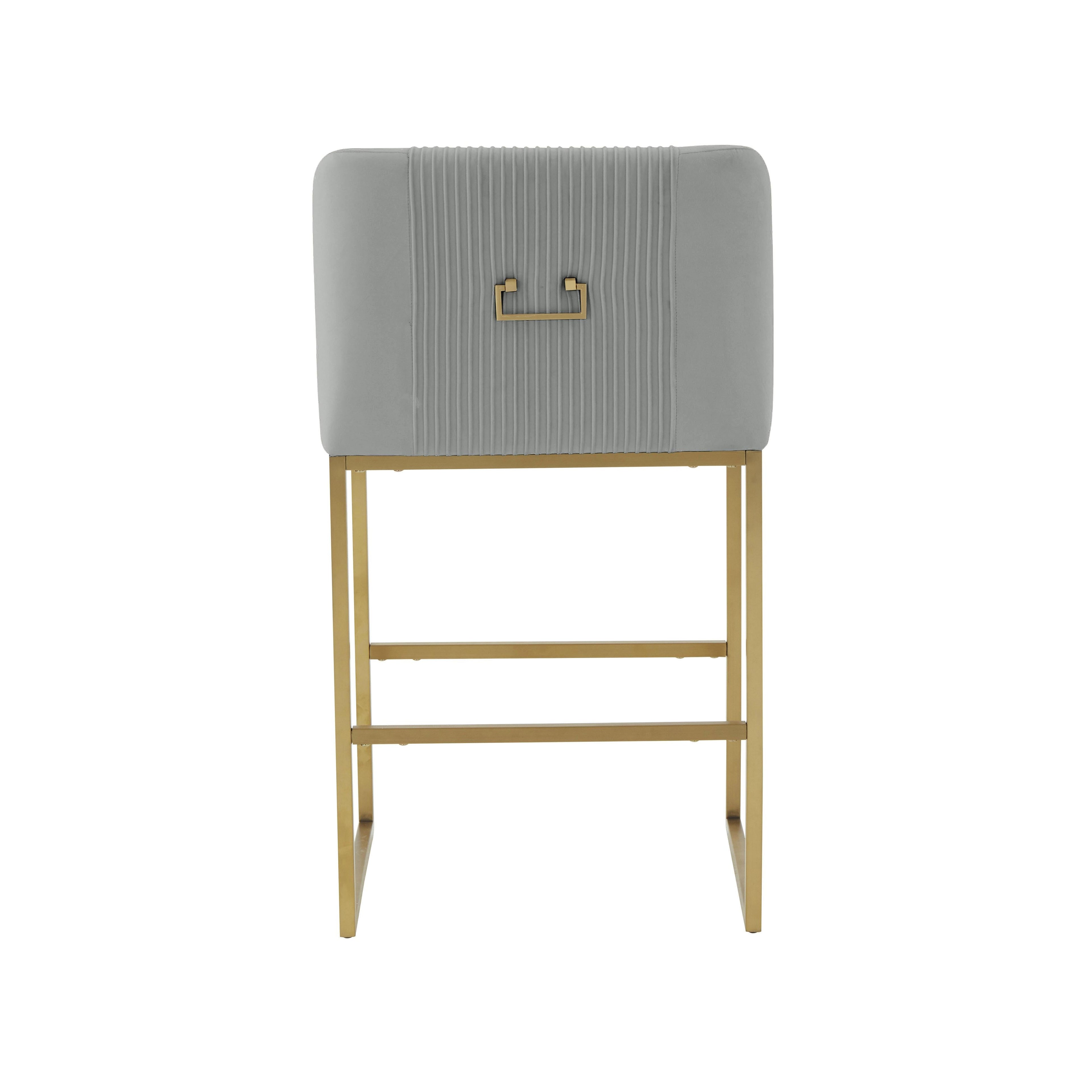 Lisa Pleated Performance Velvet Counter Stool