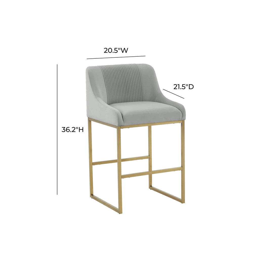 Lisa Pleated Performance Velvet Counter Stool