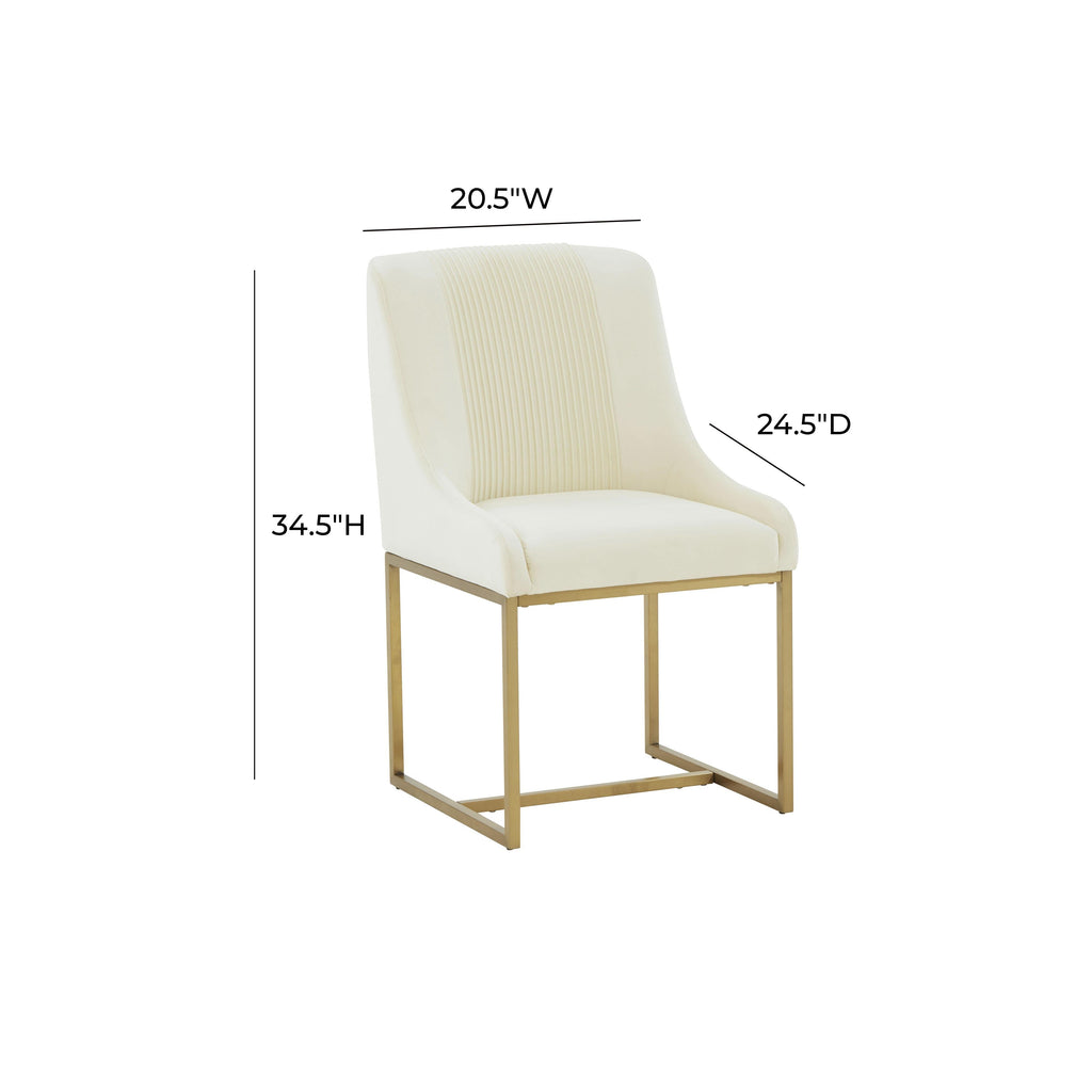 Lisa Pleated Performance Velvet Dining Chair