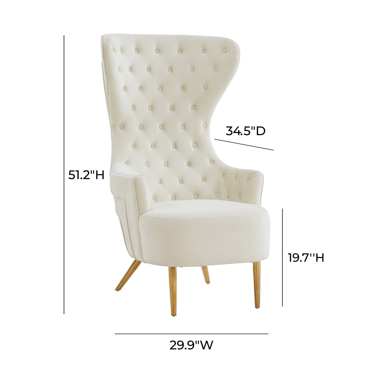 Jezebel Performance Velvet Wingback Accent Chair