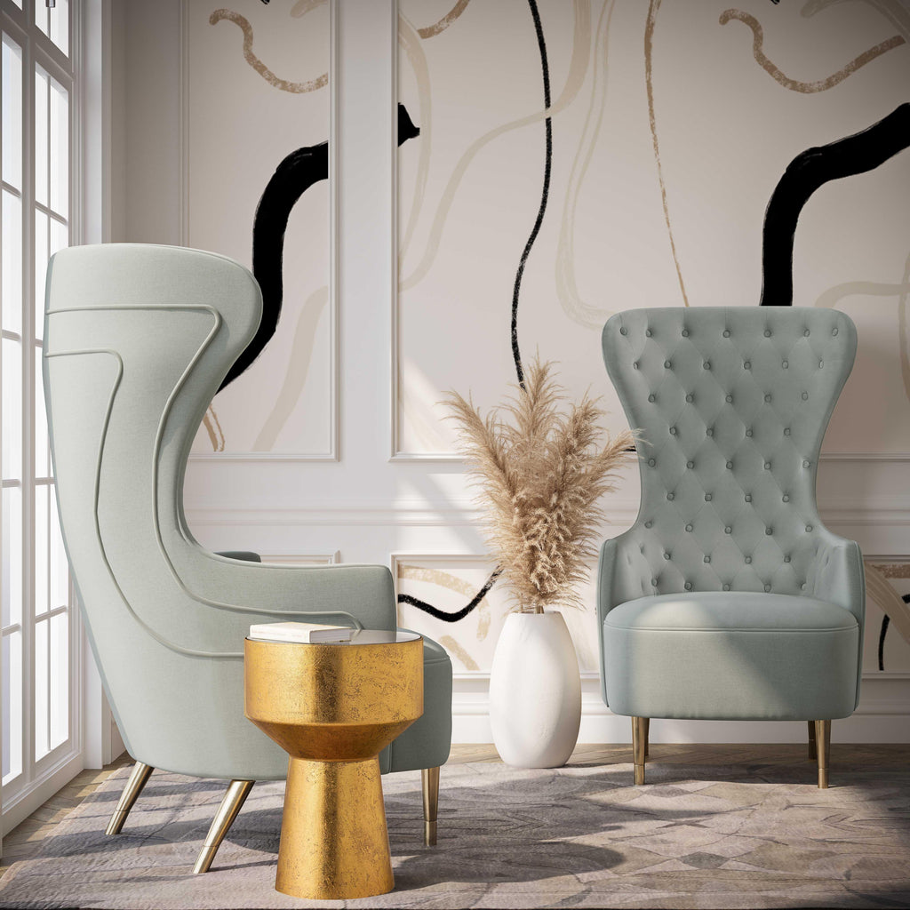 Jezebel Performance Velvet Wingback Accent Chair
