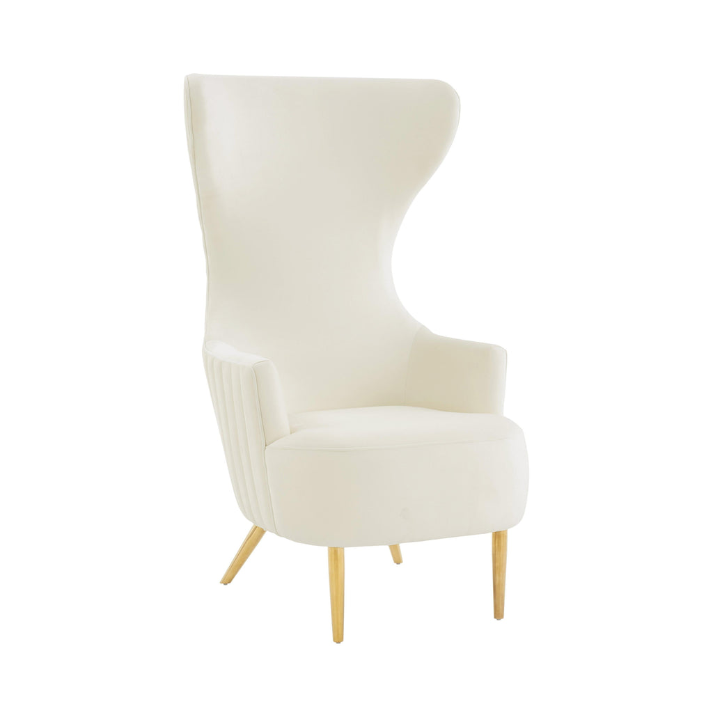 Julia Performance Velvet Channel Tufted Wingback Accent Chair