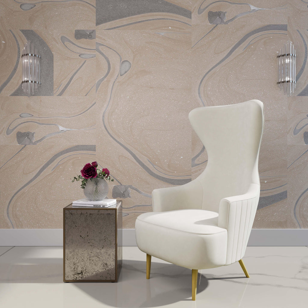 Julia Performance Velvet Channel Tufted Wingback Accent Chair