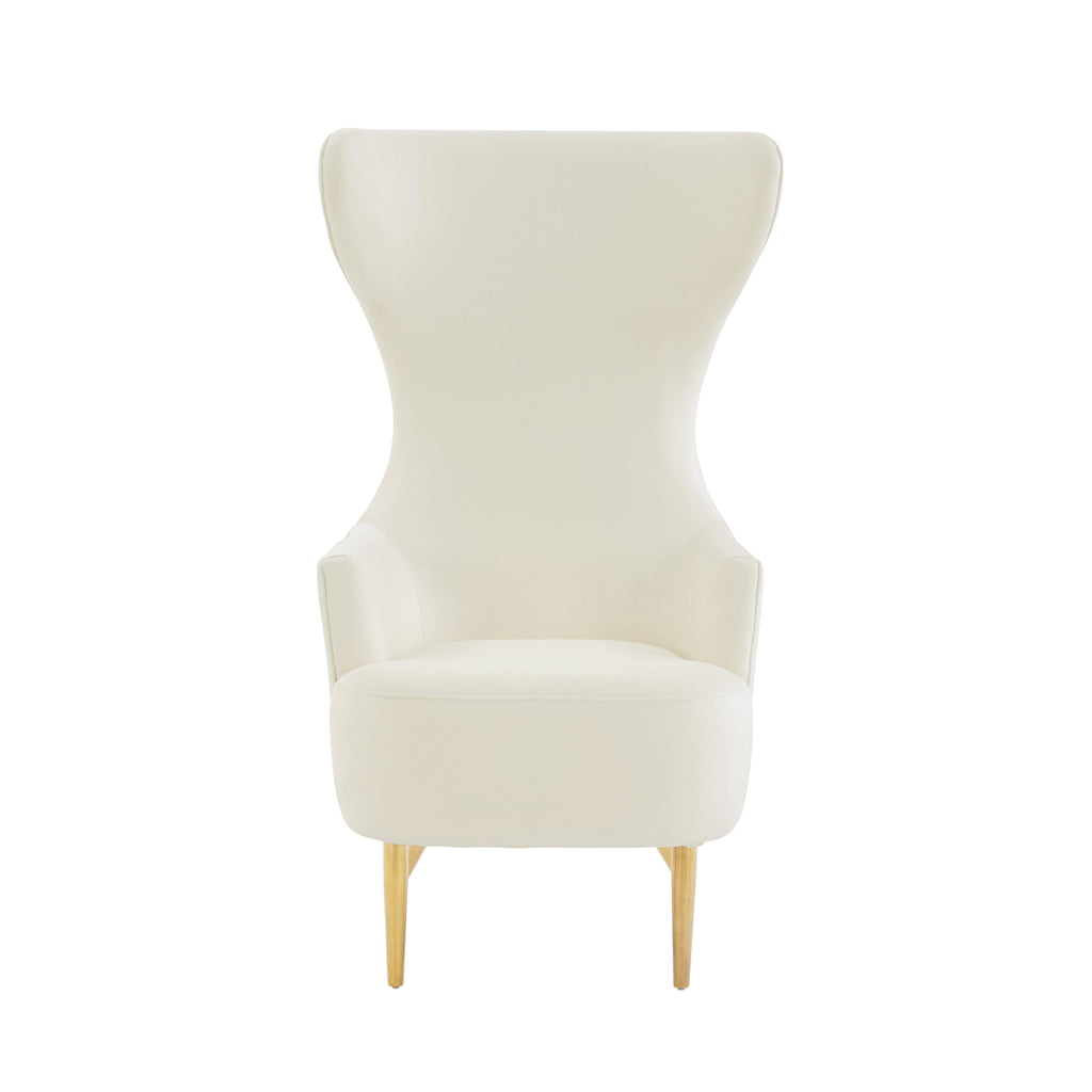 Julia Performance Velvet Channel Tufted Wingback Accent Chair