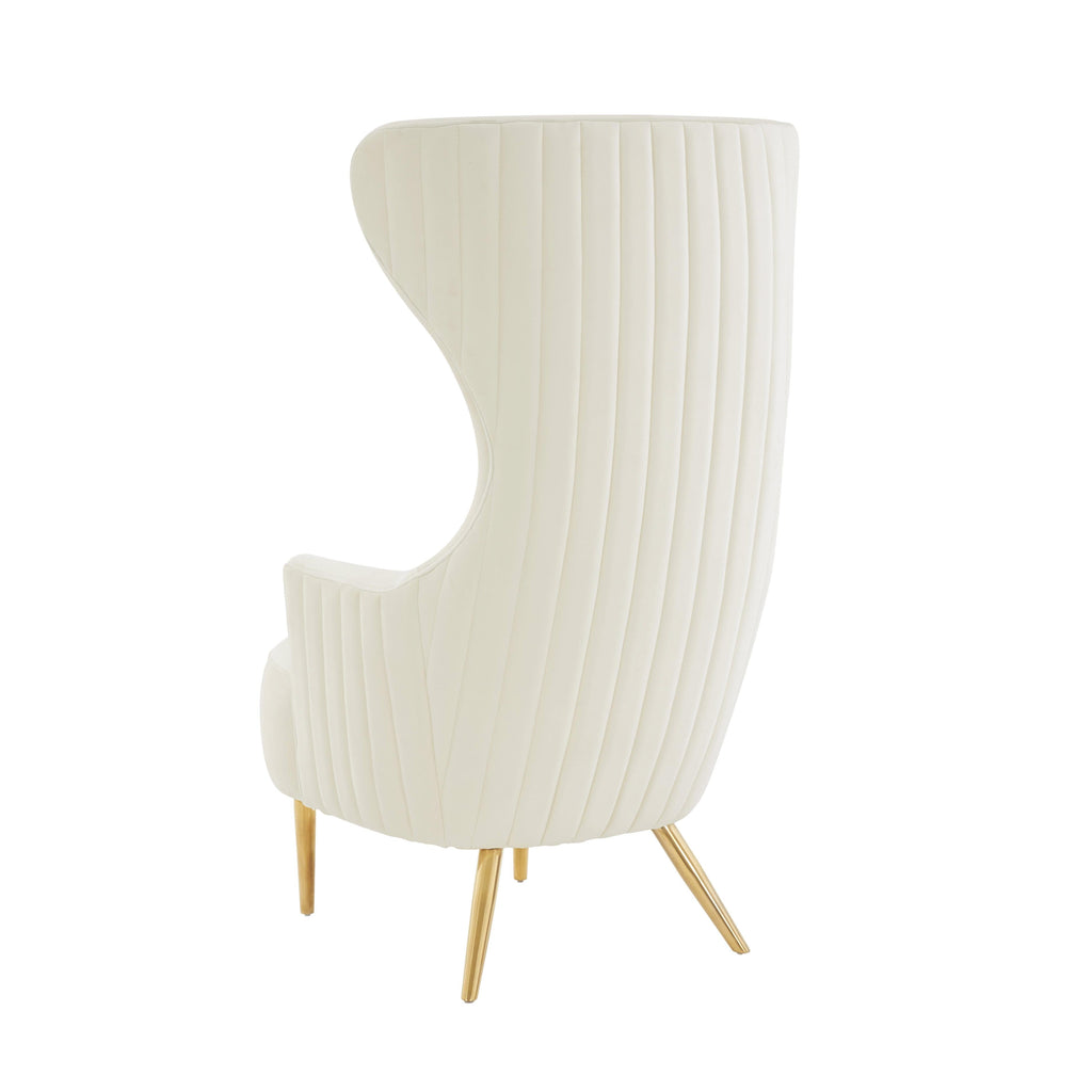 Julia Performance Velvet Channel Tufted Wingback Accent Chair