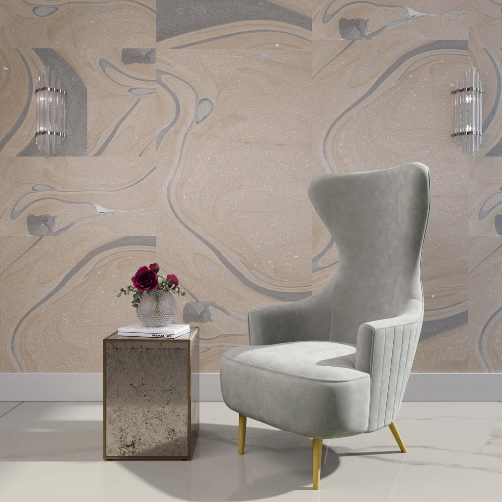 Julia Performance Velvet Channel Tufted Wingback Accent Chair