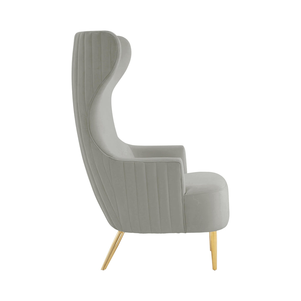 Julia Performance Velvet Channel Tufted Wingback Accent Chair