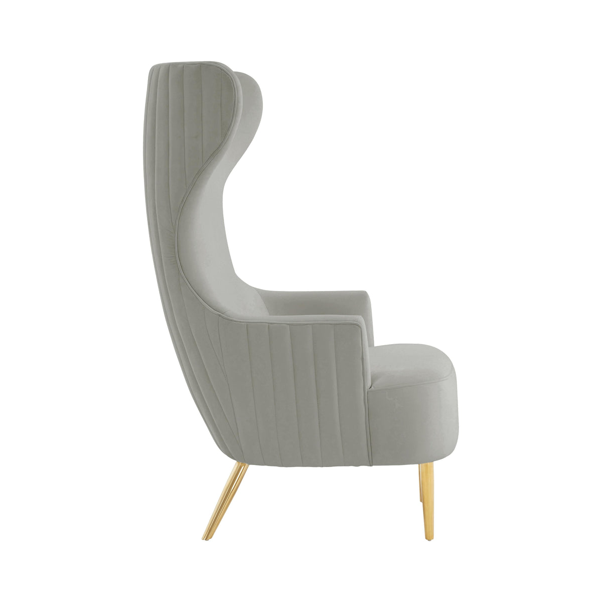 Julia Performance Velvet Channel Tufted Wingback Accent Chair