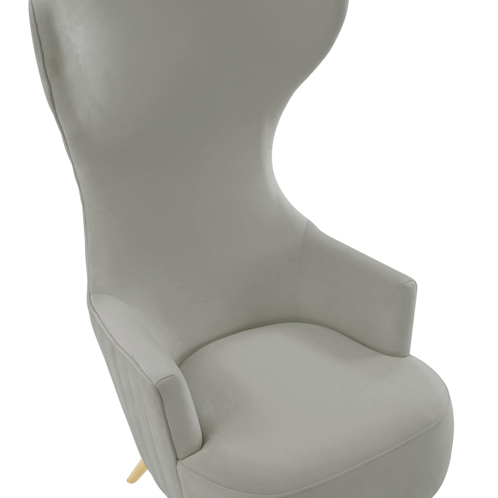 Julia Performance Velvet Channel Tufted Wingback Accent Chair
