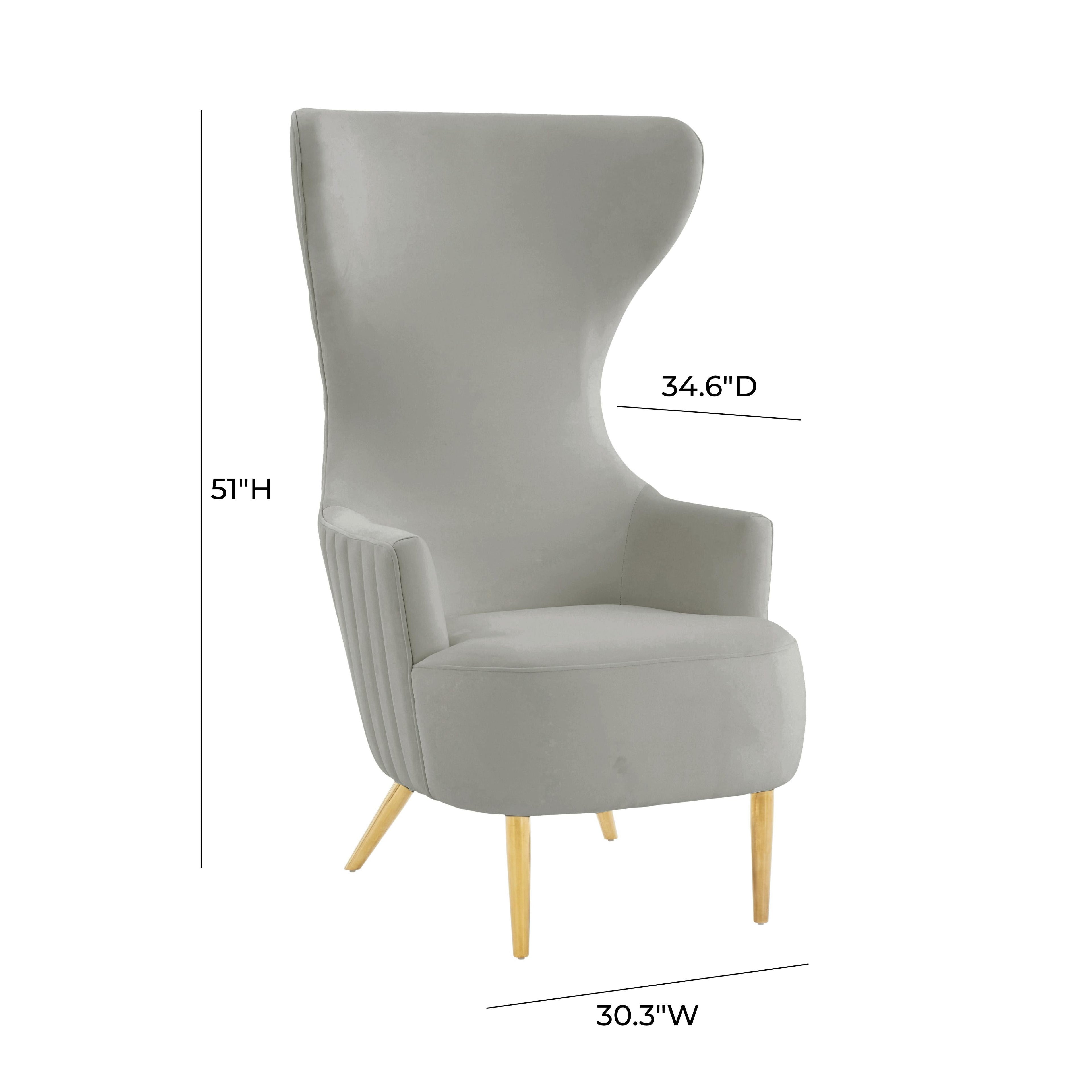 Julia Performance Velvet Channel Tufted Wingback Accent Chair