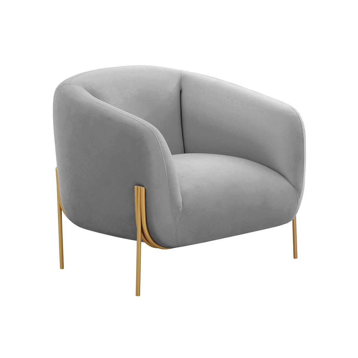 Kandra Performance Velvet Accent Chair — Grey null