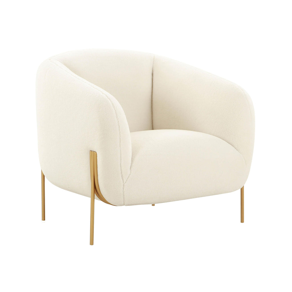 Kandra Cream Performance Vegan Shearling Accent Chair by Inspire Me! Home Decor