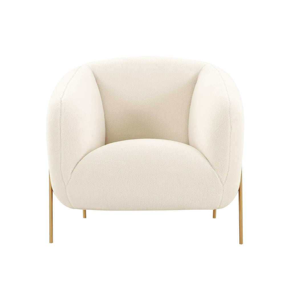 Kandra Cream Performance Vegan Shearling Accent Chair by Inspire Me! Home Decor