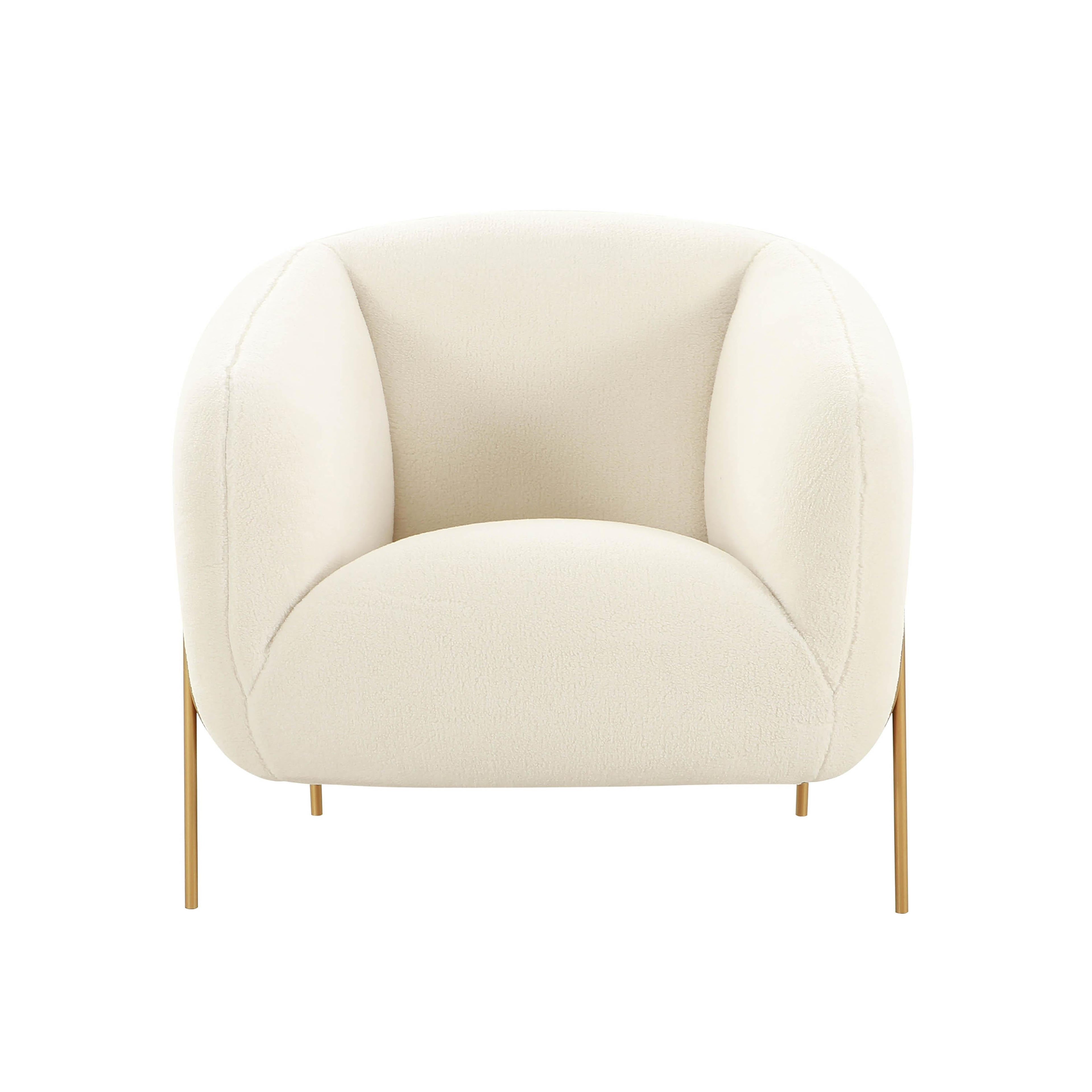 Kandra Cream Performance Vegan Shearling Accent Chair by Inspire Me! Home Decor