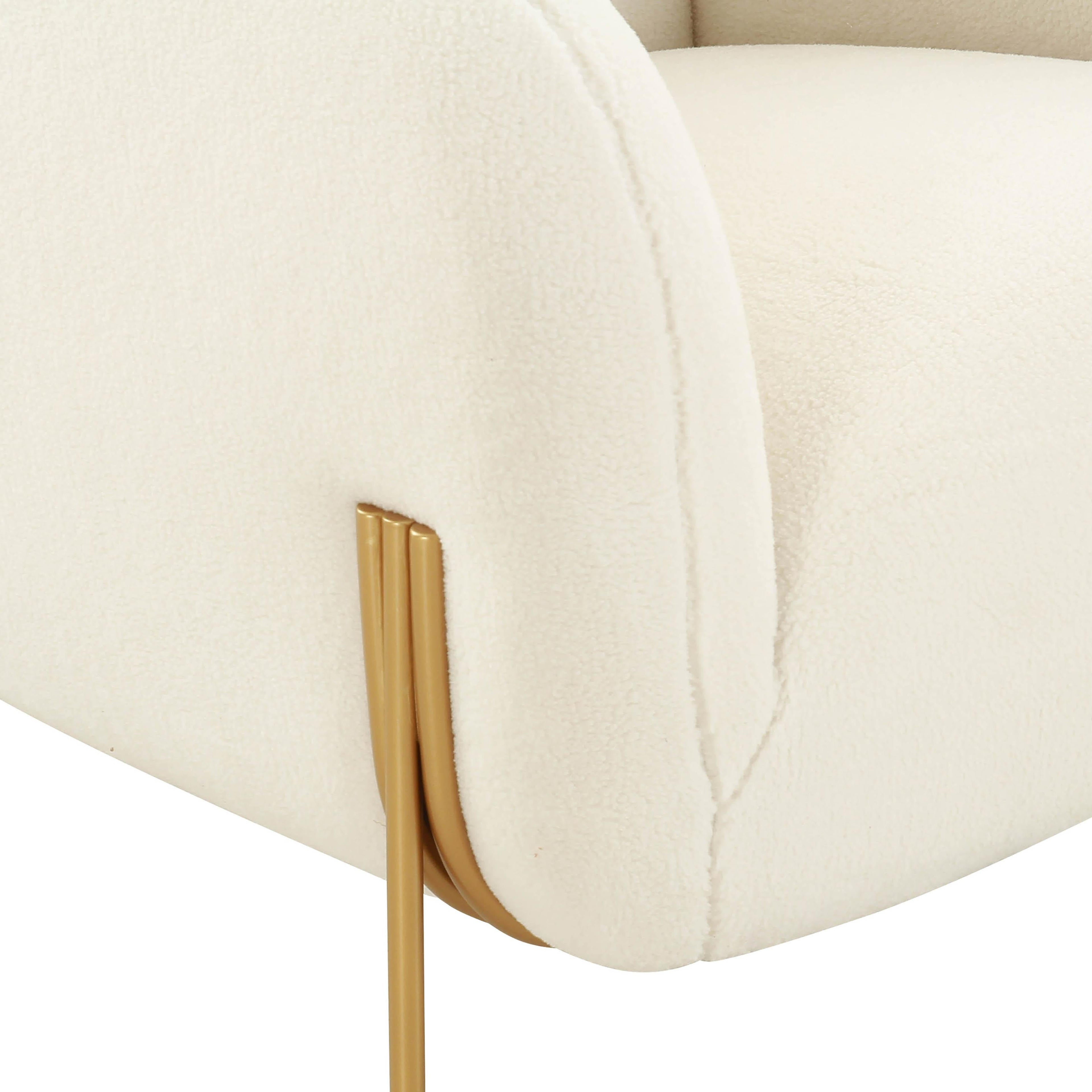 Kandra Cream Performance Vegan Shearling Accent Chair by Inspire Me! Home Decor