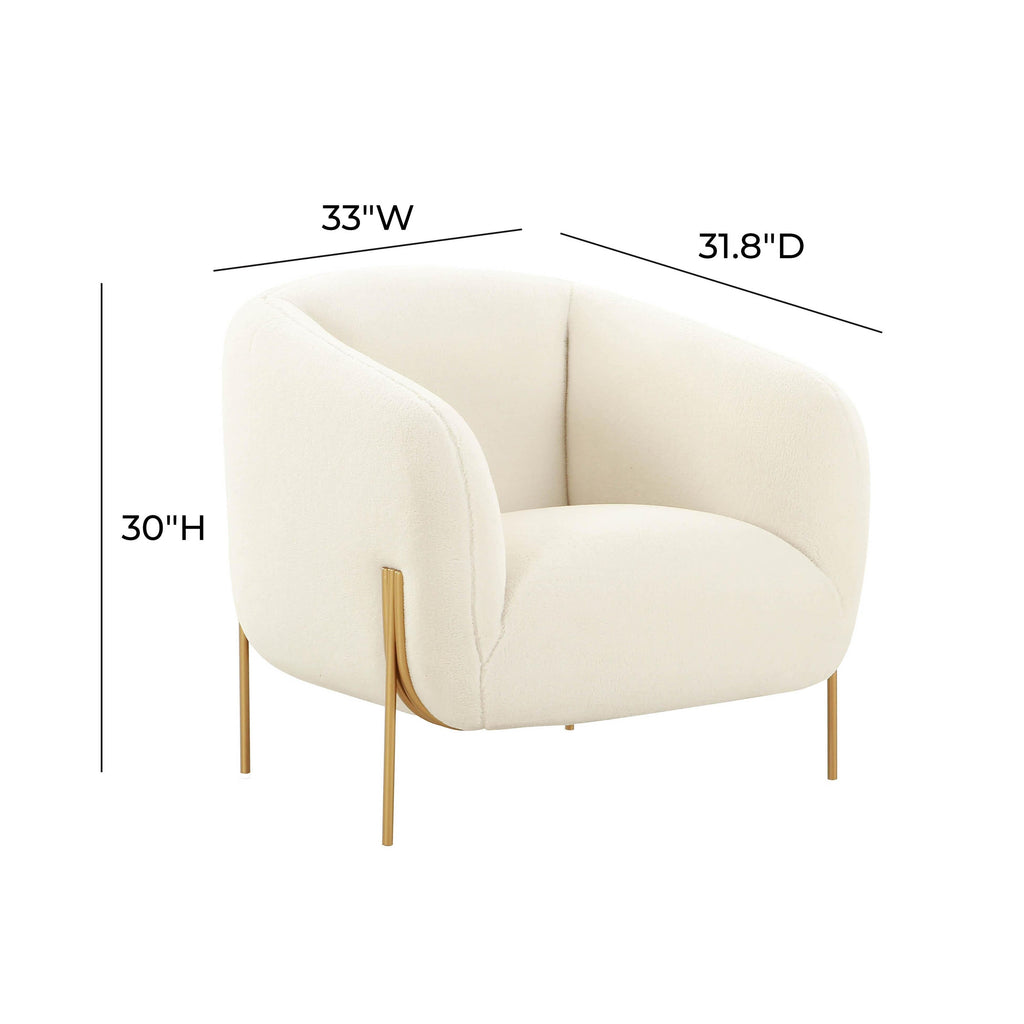 Kandra Cream Performance Vegan Shearling Accent Chair by Inspire Me! Home Decor