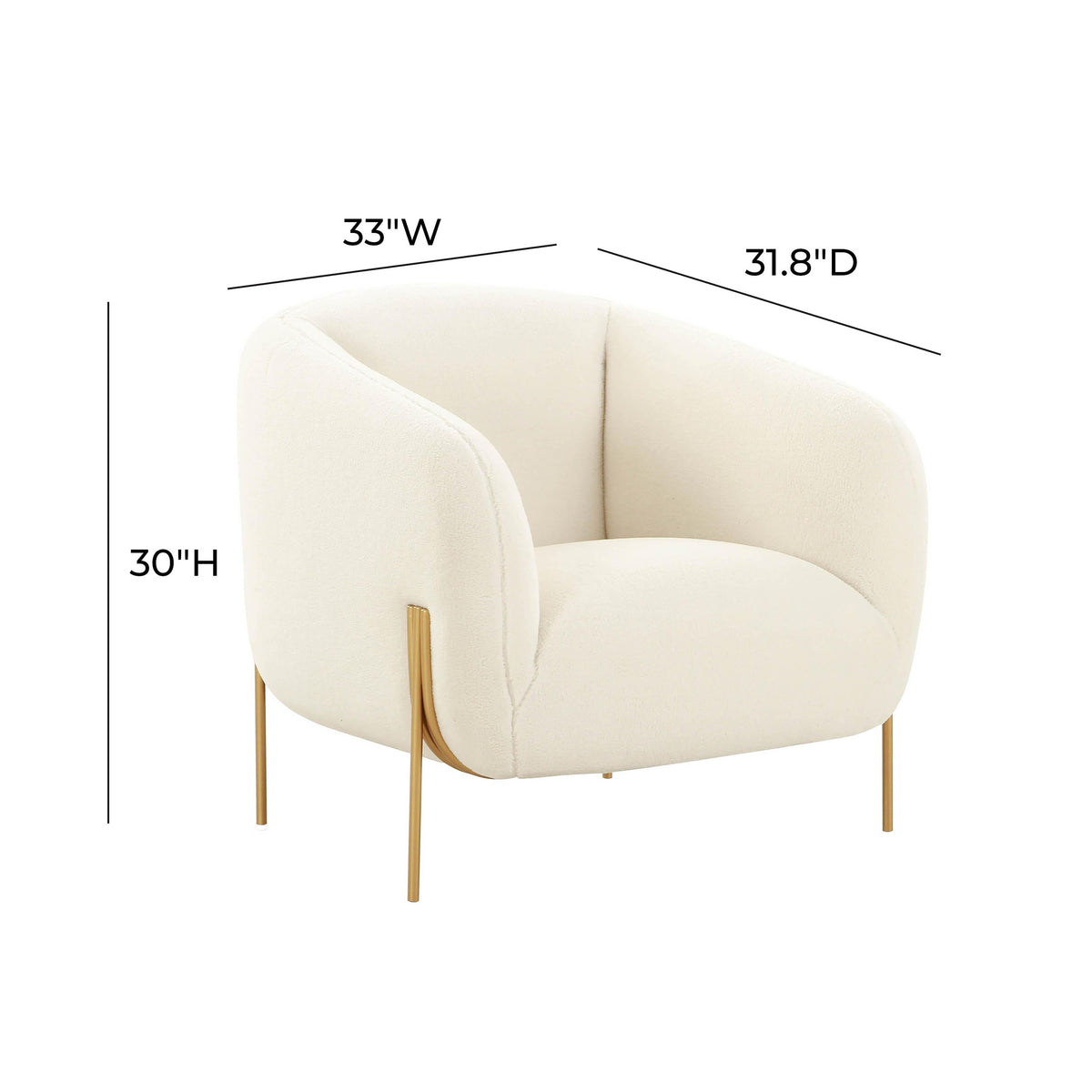 Kandra Cream Performance Vegan Shearling Accent Chair by Inspire Me! Home Decor
