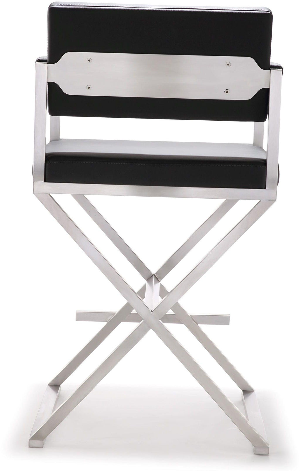 Director Performance Vegan Leather Stool with Silver Base