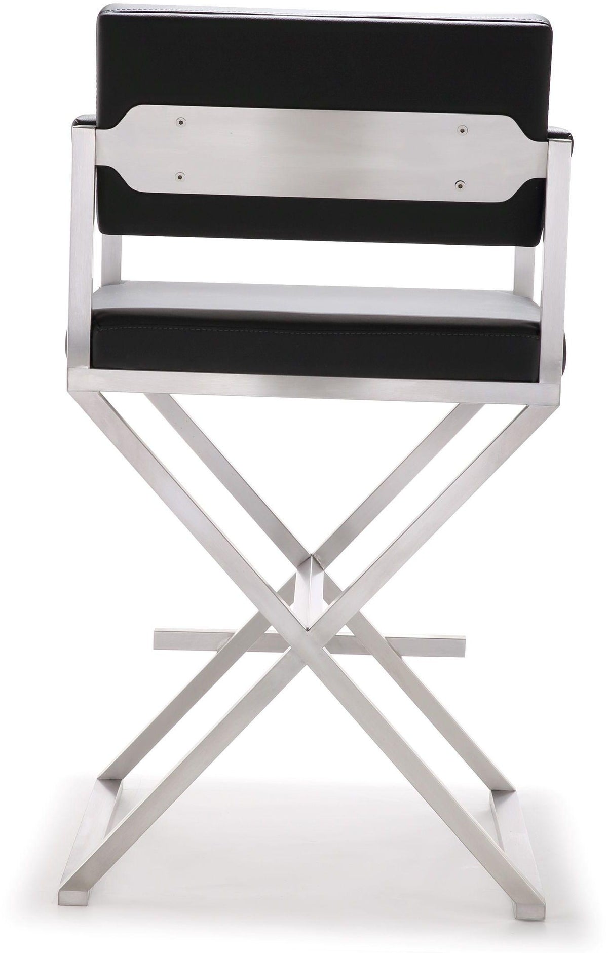 Director Performance Vegan Leather Stool with Silver Base