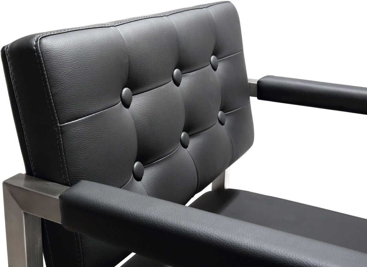 Director Performance Vegan Leather Stool with Silver Base