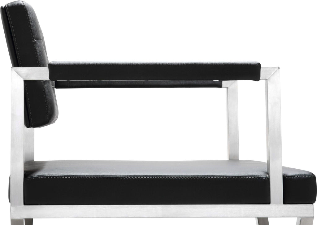Director Performance Vegan Leather Stool with Silver Base