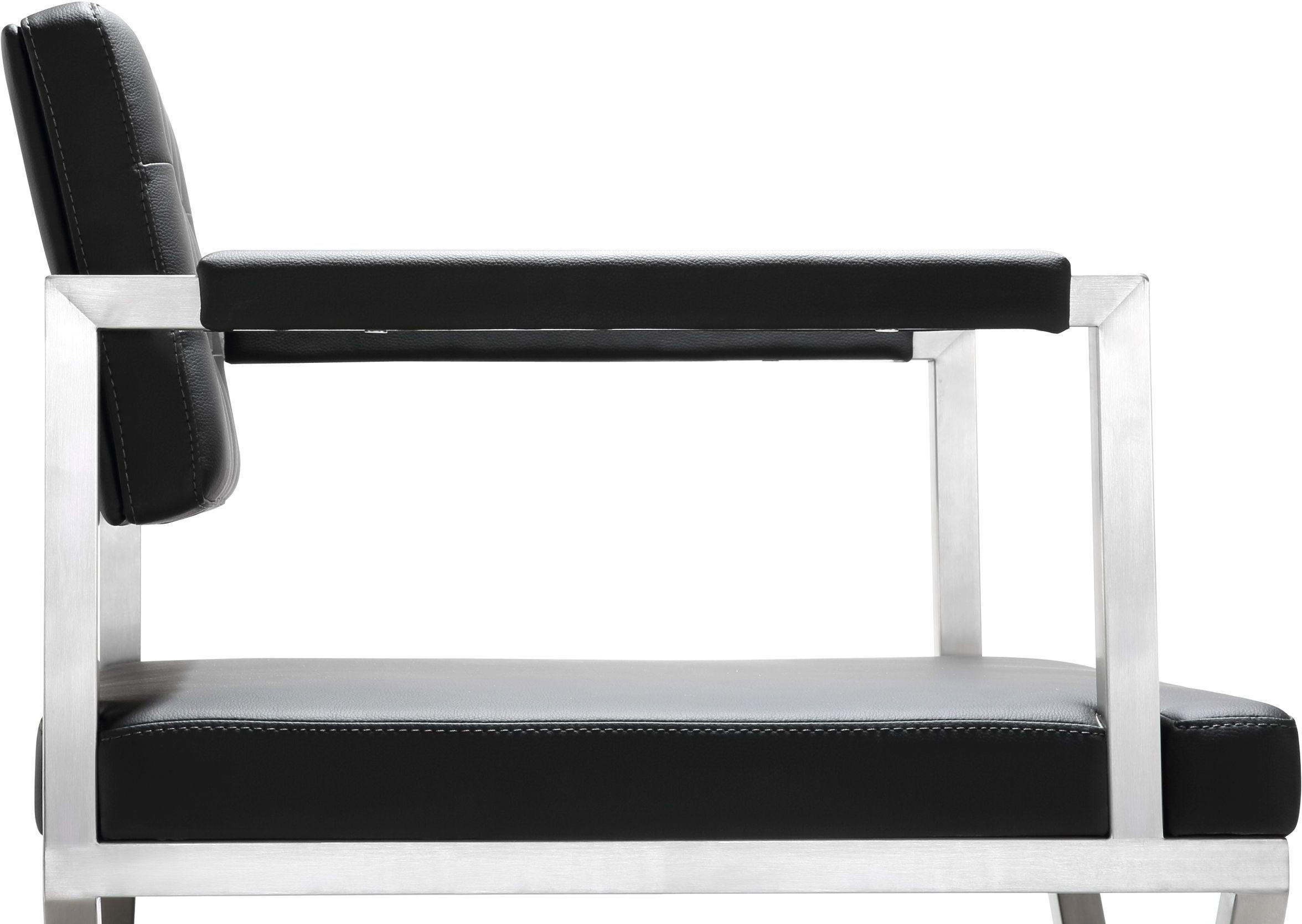 Director Performance Vegan Leather Stool with Silver Base