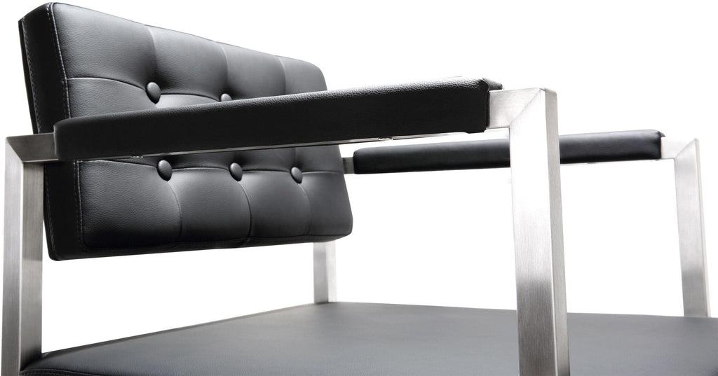 Director Performance Vegan Leather Stool with Silver Base